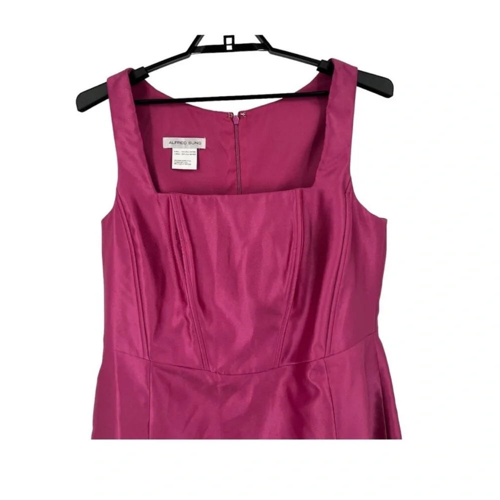 Alfred Sung dress D844 Corset Satin Gown dark pink size 20 - Picture 3 of 4